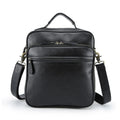 Wholesale Custom Logo Soft Full Grain Black Genuine Cowhide Leather Sling Crossbody Bag Shoulder Bag for Men