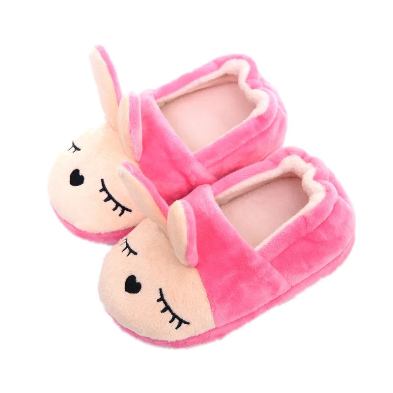 Winter children's cotton slippers new heeled warm floor rabbit keeping warm plush slippers