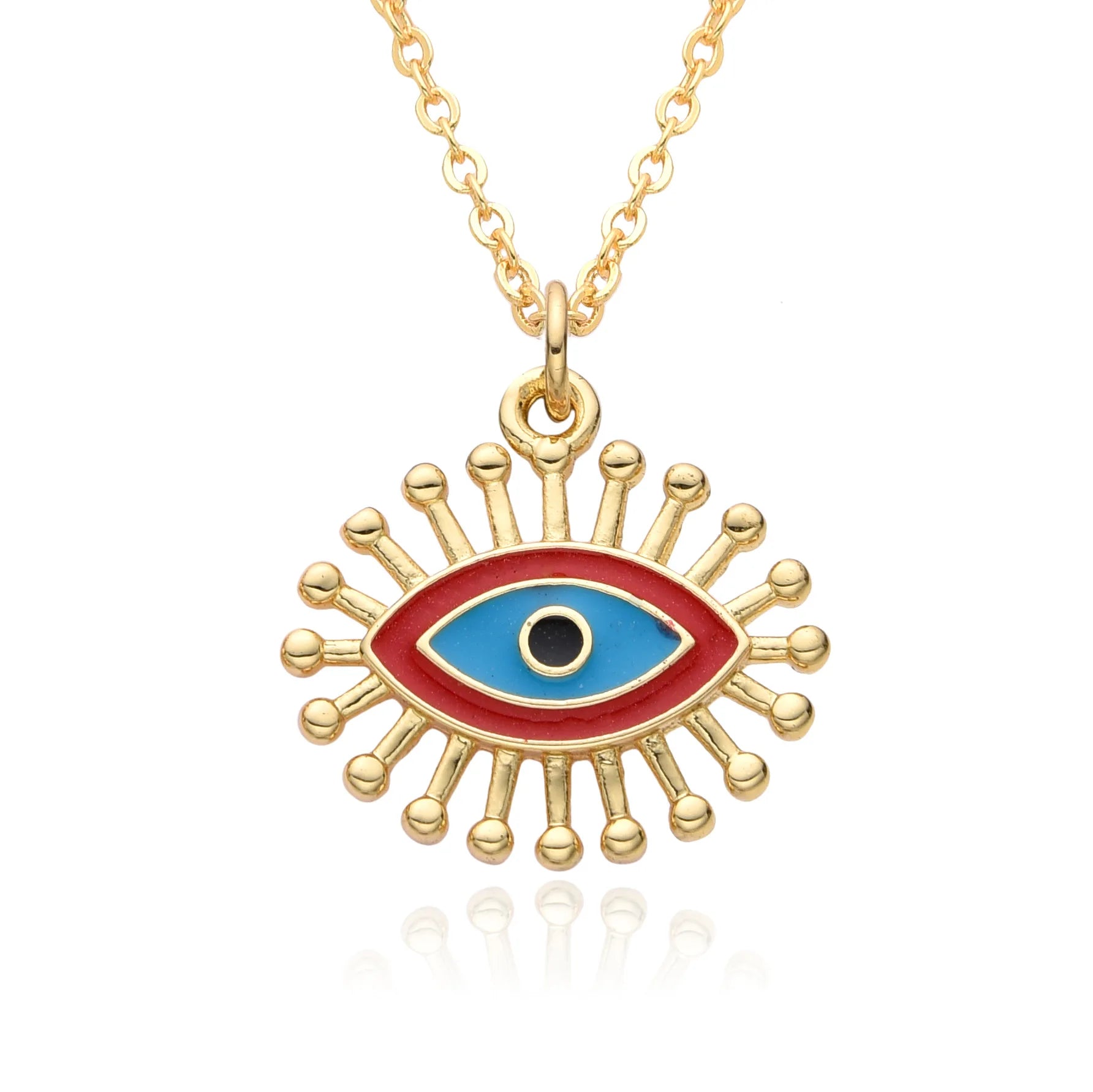Fashion Evil Eyes Necklace 18k Gold Plated Turkish Blue Fine Jewelry Necklace for Women