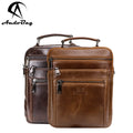 AndoBag Shoulder Crossbody Bags for Men Genuine Cow Leather Casual Retro Large Capacity Sling Bag Male Handbag 1514