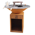 Garden Metal Barbecue Fire Pit with Grill Table Wood Charcoal BBQ