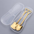 15-20cm Stainless Steel Shovel Shaped Spoons Gold Coffee & Tea Spoon for Ice Cream for Giveaways