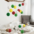 30 Pcs 3 Inch Christmas Paper Honeycomb Balls DIY Christmas Decoration Colorful Hanging Tissue Pom Poms Flower Ball