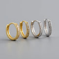 New Classic Cute Design 925 Sterling Silver Cubic Zirconia Stone Pave Hoop Earrings for Women