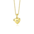 S925 Sterling Silver Temperament Zircon Love Necklace Female Cross-border Heart-shaped Photo Frame Pendant Necklace