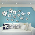 Home Decoration Adhesive 3d Flower Mirror Stickers Wall