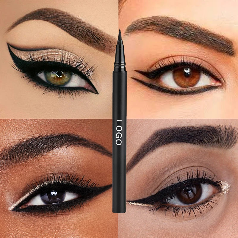 Wholesale Low MOQ Private Label Long-Lasting Waterproof Eyeliner Pen Black Magic Adhesion Black Eyeliner