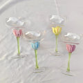 Ins Retro Hand-painted Flower Goblet Simple Light Luxury Ice Cream Glass Cup