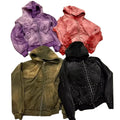 Manufacturer Sunfaded Zipper French Terry Streetwear Functional Acid Wash Men Zip up Rivet Heavyweight Rhinestone Jogging Hoodie