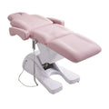 Luxury Pink 3-Motor Electric Spa Table with Recline Stool & Black Facial Bed