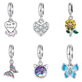 Hot Sale Trendy Fine 925 Sterling Silver Jewelry Personalized Animal Butterfly Flower Cats Charms Pendant for Jewelry Making