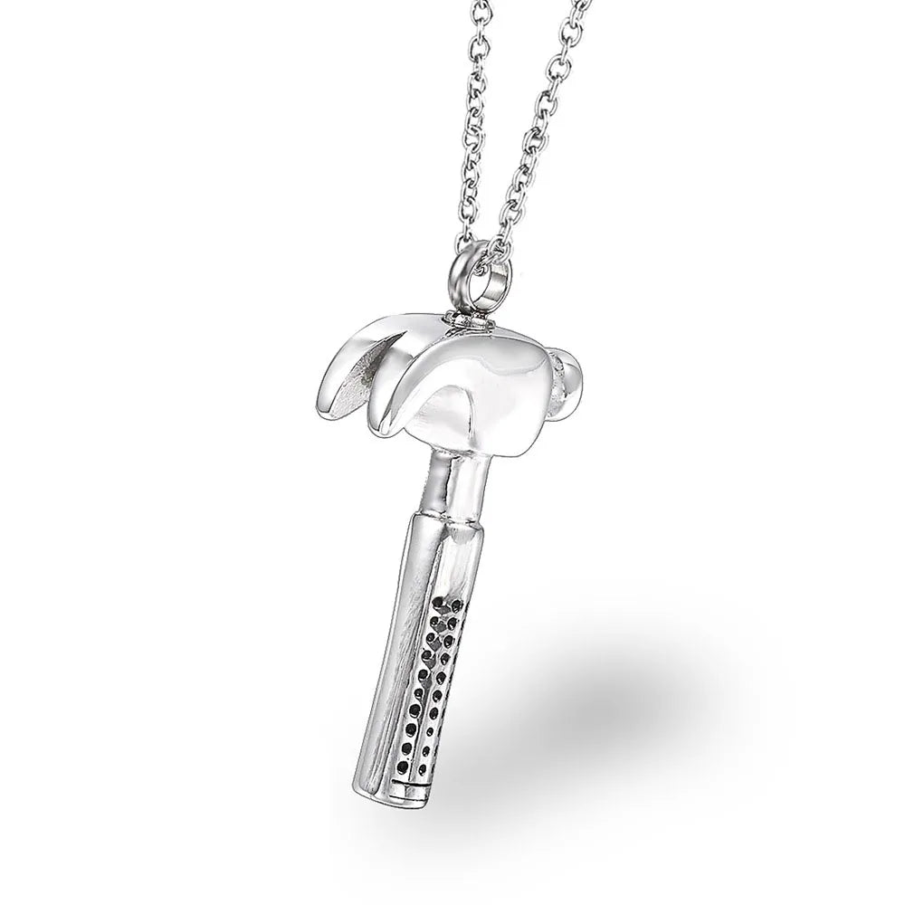 Tupid Keepsake Necklace Memorial Jewelry Stainless Steel Aboutsledge Urn Fine Pendant Hammer Cremation Jewelry for Ashes