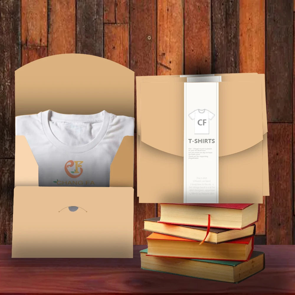 Custom Kraft Paper Luxury Fashion Clothing Gift T Shirt T-Shirt Scarf Craft Socks Tshirt Packaging Envelope Box With Logo