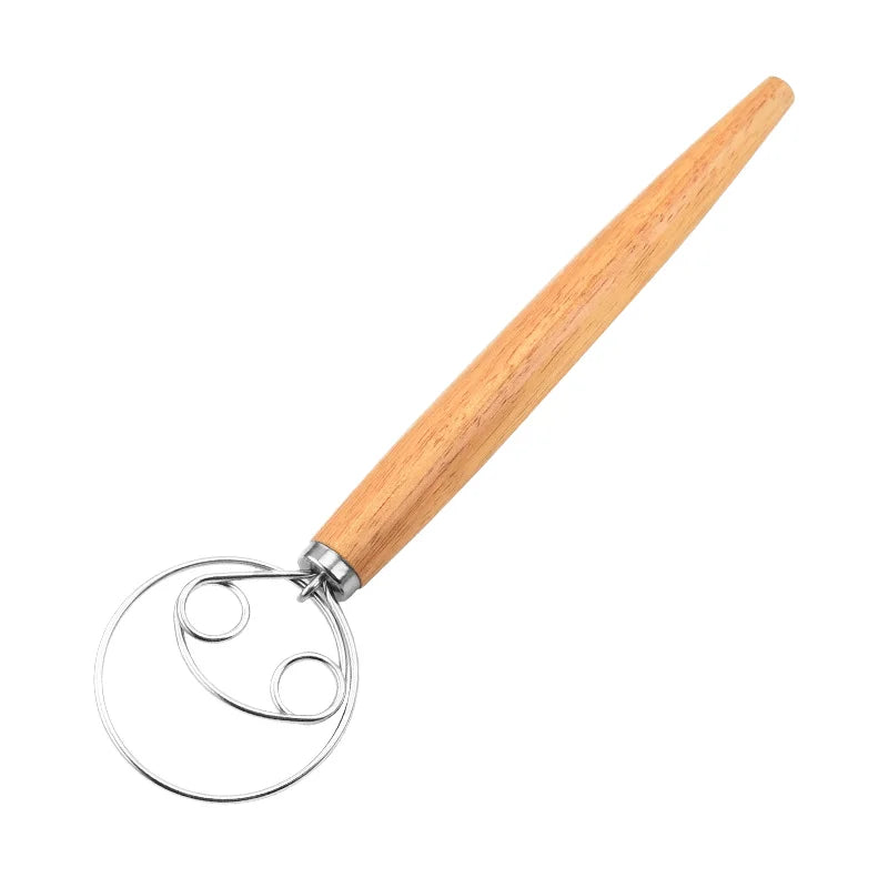Professional Danish Eco-Friendly Dough Whisk Stainless Steel Bread Mixing Tool Ergonomic Handle Sourdough Pastry Baking