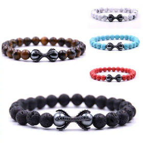 Newest Selling Natural Stone Bracelet Lava Stone Bead Micro Set Zircon Men and Women Fashion Simple Wrist Accessories