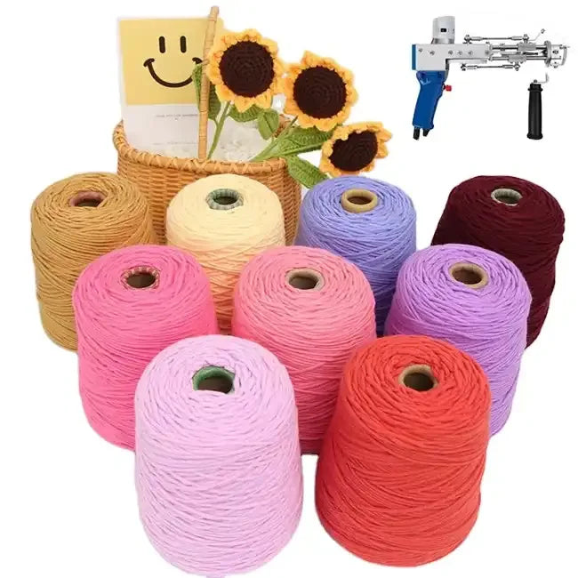 Factory Wholesale Free Samples Various Colors 8ply Pure Wool Acrylic Thread Knitting Thread Tufting Yarn for Tufting Gun