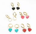 BMZ 2026 New 12 Color Options Stainless Oil Plating Heart Cute Earring Hoop 2.5*1cm