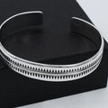 Ashabell 925 Silver Vintage Sawtooth Opening Hiphop Bracelet Unisex Personality Simple and Versatile Fashion Bangles