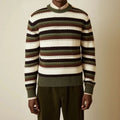 2026 Vendors Custom Fall Winter Men's Crew Neck Knitwear 100% Cotton Knitted Pullover Striped Sweater for Men