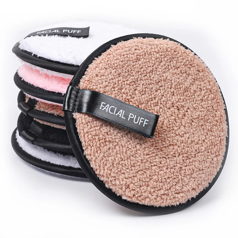 Reusable Washable Bamboo Cotton 3-Layer Absorbent Makeup Remover Pads Soft Cleansing Sponges & Puffs