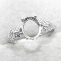 Sterling Silver 7*9mm Semi Mount Ring Empty Frame Blank Support Claw Setting S925 Base Holder Without Center Stone for DIY Inlay