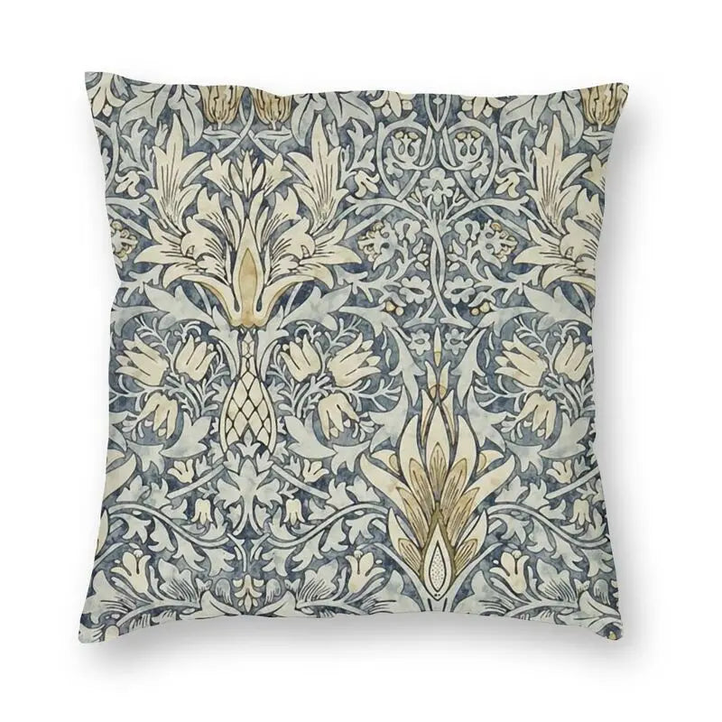 Nordic Style William Morris Snakeshead Pattern Cushion Cover Velvet Textile Throw Pillow for Car Square Pillowcase Home Decor