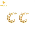 Ladies Fashion 18K Gold Plated Tarnish Free Jewelry Chunky Twist Link Chain Women Earrings Gold