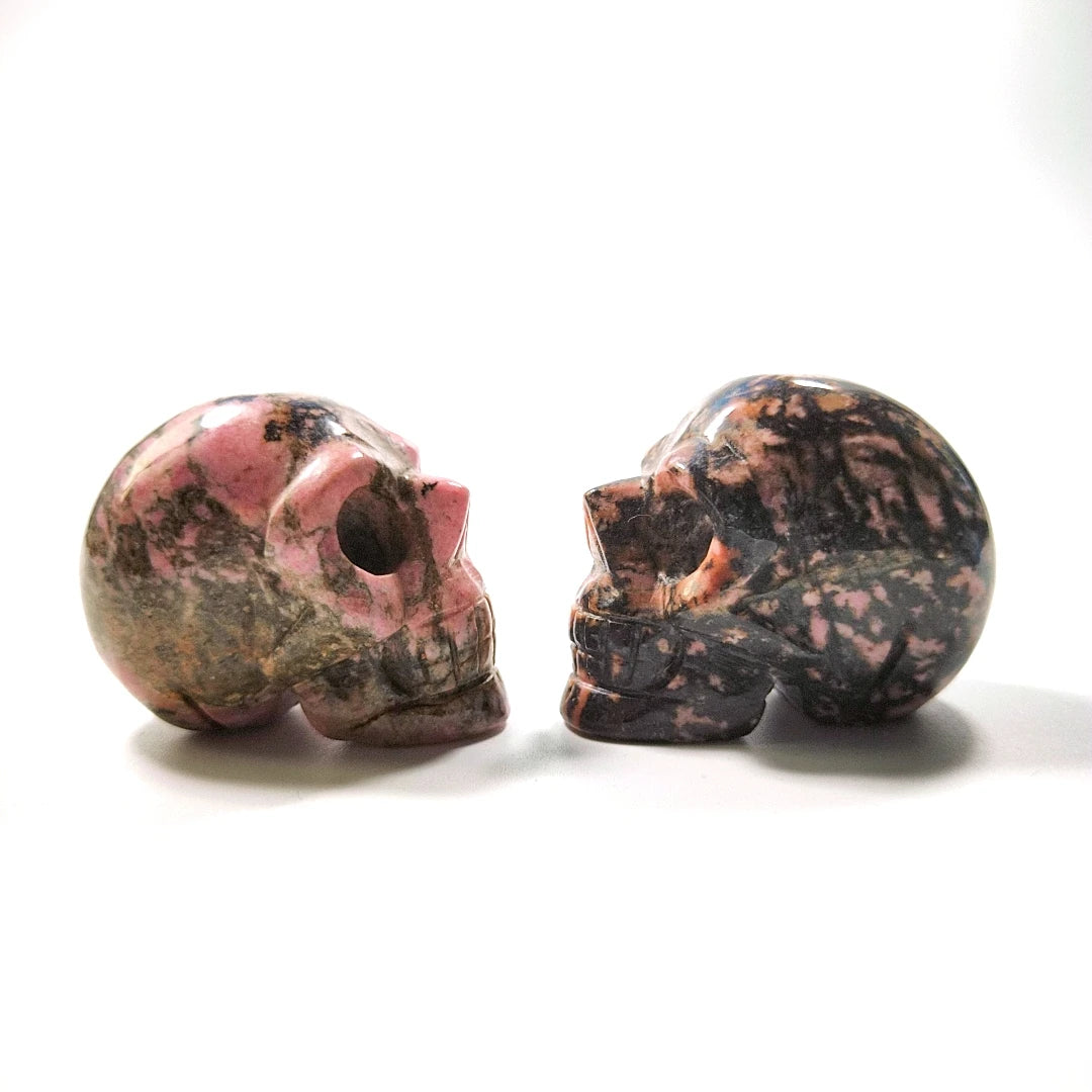Huiying Cheap wholesale 2 inch hand made natural healing gemstone rhodonite jasper carved decorative skulls for sale Crafts