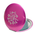 Custom Logo Double-Sided Tinplate Lighted Magnifying Cosmetic Hand Mirror Cute Pocket Compact Mini Vanity Makeup Mirror for