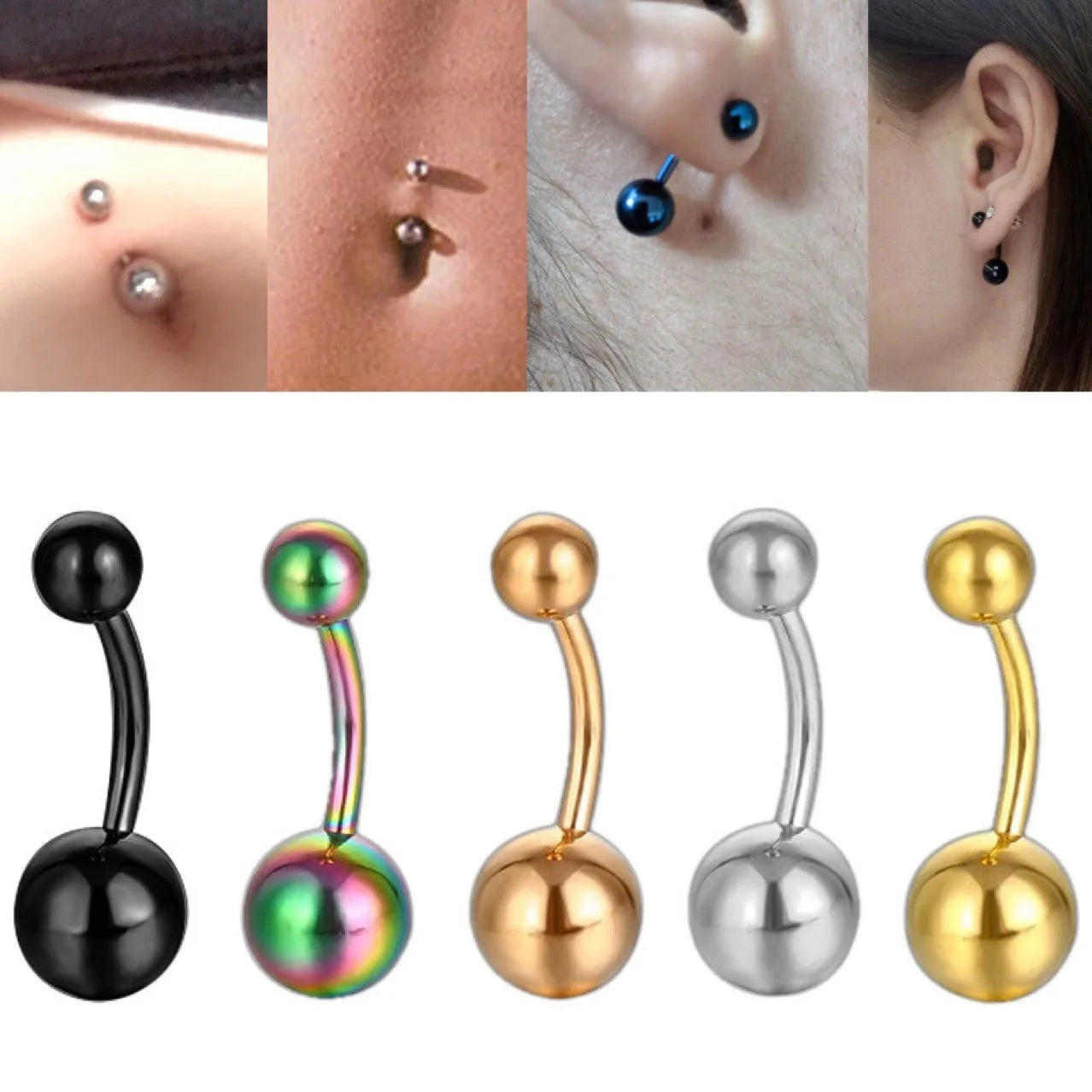 Gaby 316L Stainless Steel 14mm Big Ball Door Knocker VCH Piercing Barbell for Weddings Engagements Gifts Genitals Body Jewelry