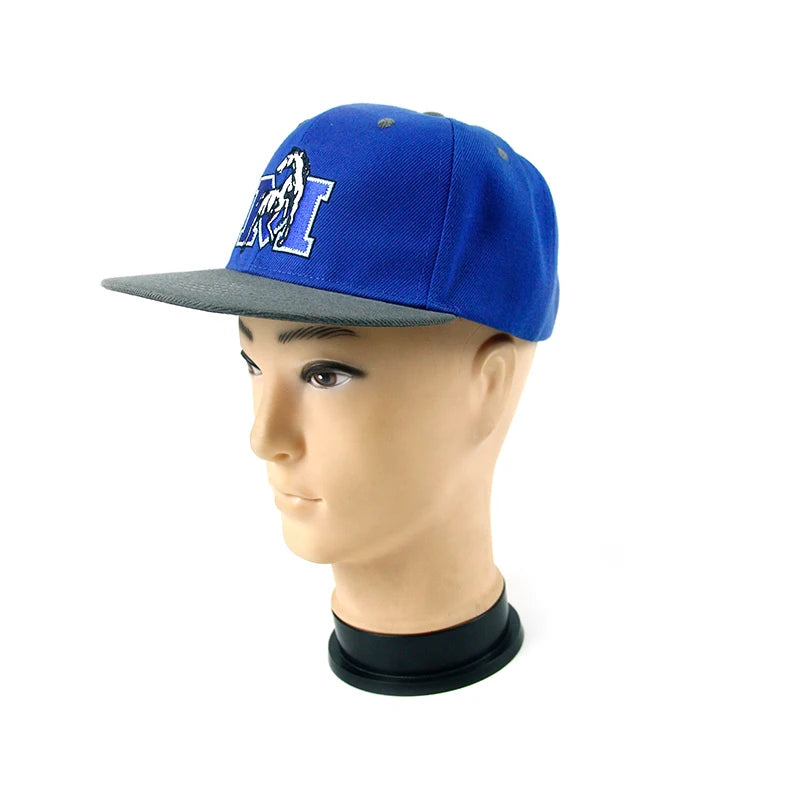 6 Panel Flat Bill Basketball Sports Caps Custom Mens Embroidered Logo Hats Snapback Cap