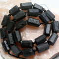 Meihan Natural Black Tourmaline Grinding Gravel Loose Beads for Jewelry Design or DIY