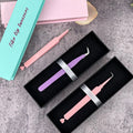Hot Sale Popular Black Matte Eyelash Extension Fiber Tip Tweezers Stainless Steel Lash Tweezers