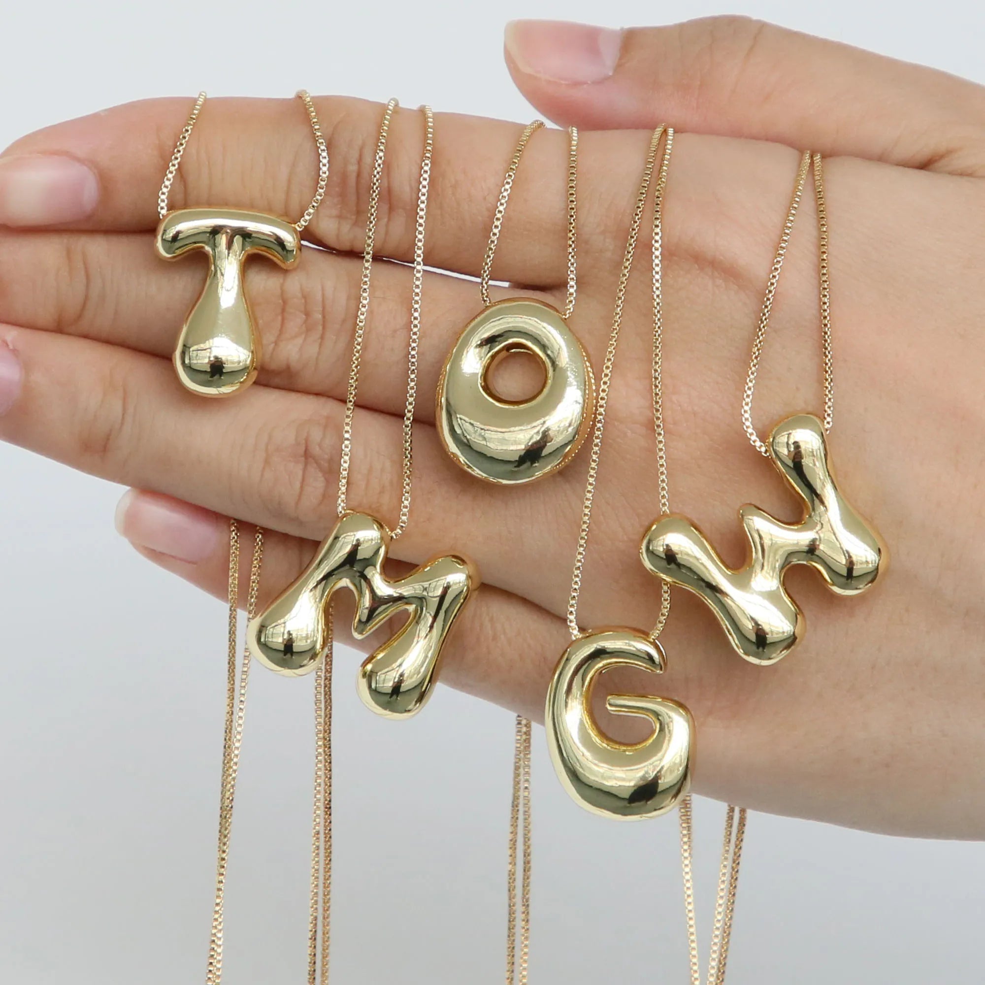 2024 Diy 18K Gold Plated Initial 26 Letter Alphabet Pendant Necklace Pendant Bling Bling Letter Charms for Jewelry Making