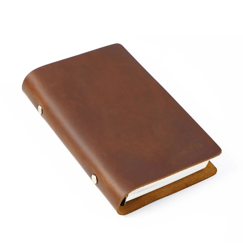 A5 A6 A7 Crazy Horse Retro Real Cow Leather Handmade Journal Diary Sketch Book Cover Loose-leaf Ring Binder Notebook