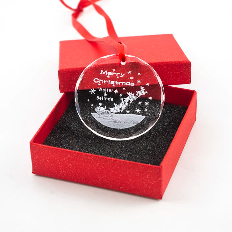 2026 Factory Wholesale New Luxury Blank Round Hanging Customized Christmas Ornaments for New Year Party Decorations and Giveaway