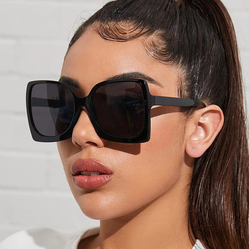 Fashion Oversize Square Sunglasses for Women Big Frame Sun Glssses UV400 Vintage Gradient Shades Gafas De Sol Mujer (KSG137)
