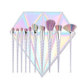 Yue Free Sample Custom Private Logo Luxury Synthetic Hair Plastic Handle Face Makeup Brush Set Concealer Skin-friendly PU Bag