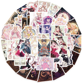 2024 New 50PCS Tarot Deck Astrology Divination Anime Girls Card Sailor Moon Sticker