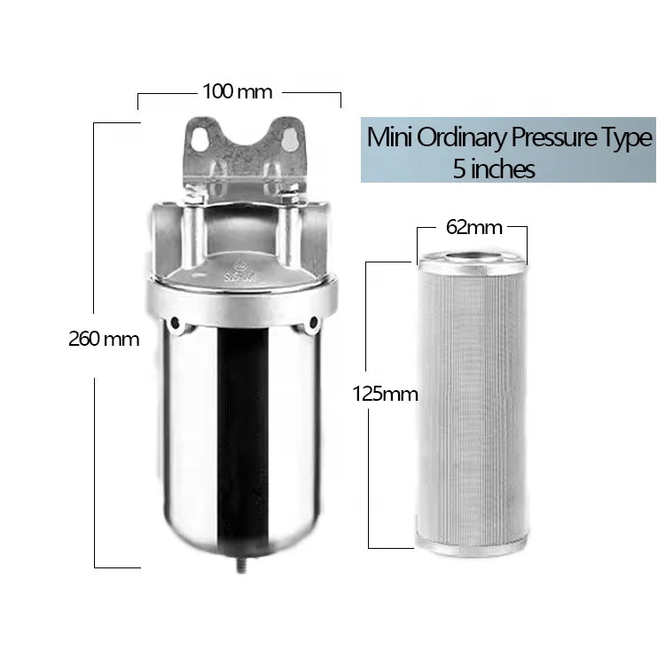 5" High-Efficiency Modular Stainless Steel Prefilter Housing Designed for Residential Water Filtration Systems