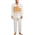 Men Pajamas Set Long Sleeve Loungewear Two-piece Sleepwear Sets Button-Down Pajama
