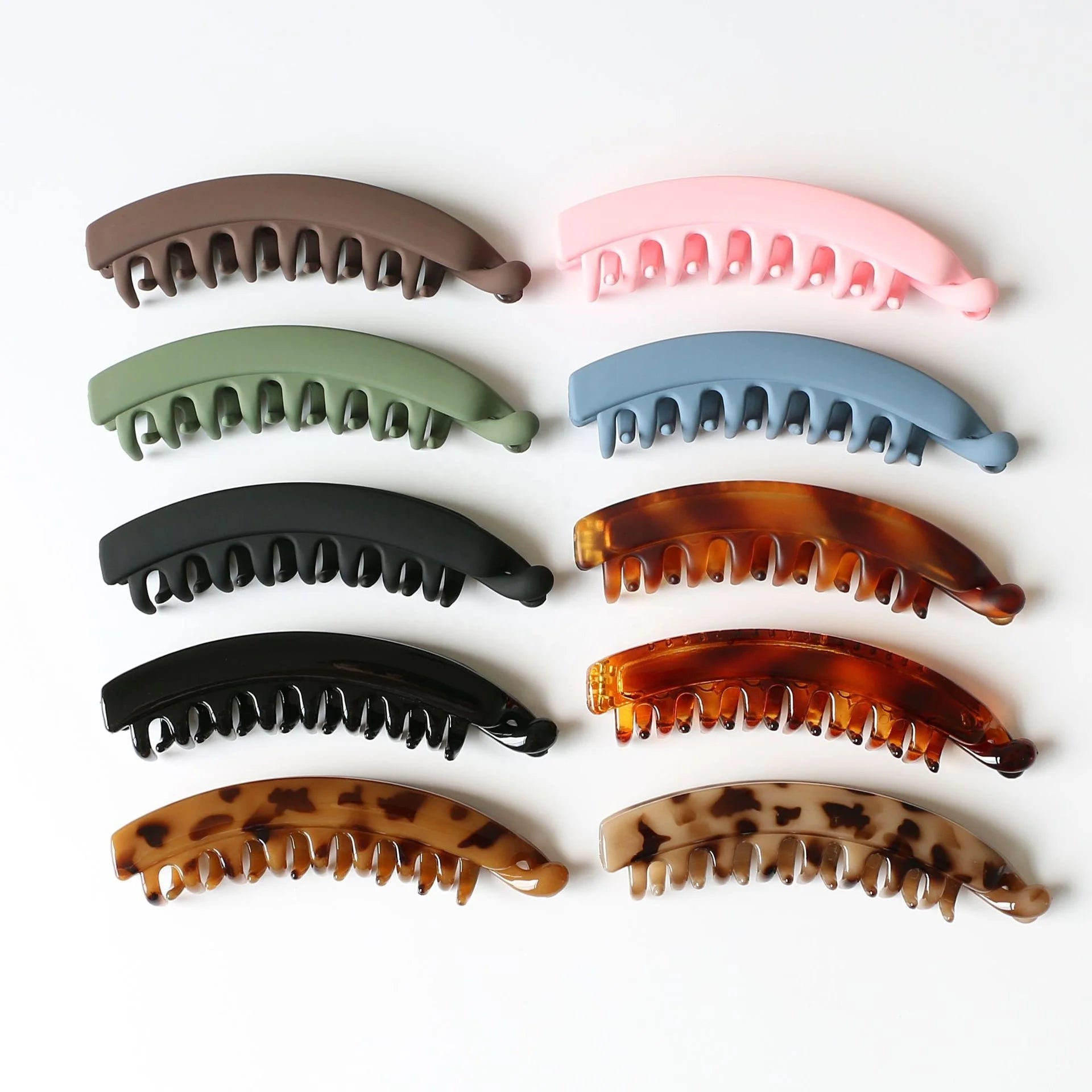 13cm Large Hairgrips Korean Frosted Flexible Plastic Straight Ponytail Accessories Vertical Hair Clamp Claw Banana Clips Hair