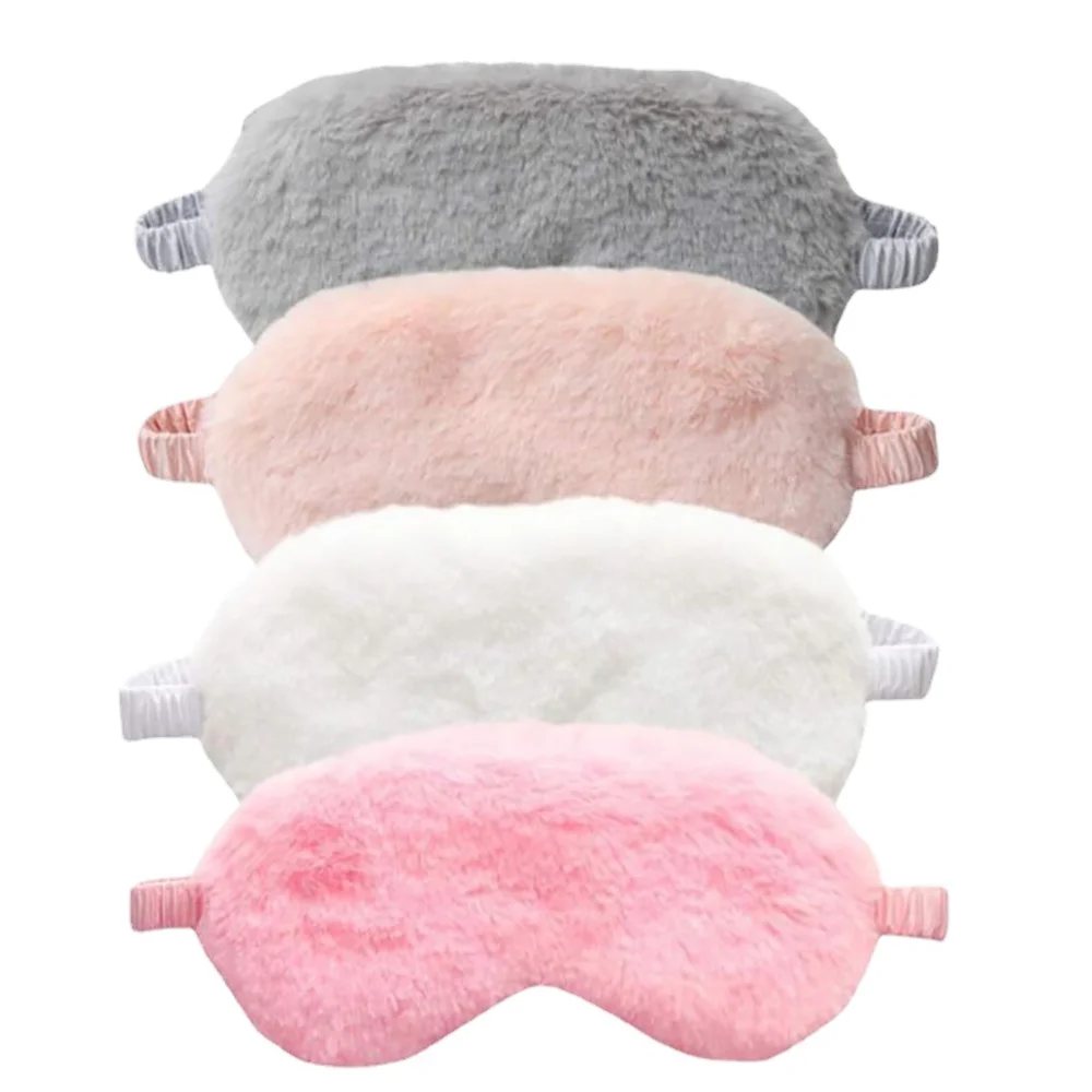 Soft Comfortable and Breathable Faux Fur Kids Eye Mask Soft Plush Animal Sleep Mask for Children Adults