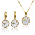 Multicolor XOXO Jewelry Set Starfish Pattern 18k Gold Plated Stainless Steel Pendant Necklace Waterproof Jewelry