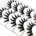 Handmade 5 Pairs Set of 3D Lash Extension Cross False Eyelashes Wet Look Cosplay 5 Pair Eye Makeup Accessories