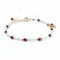 Bestone Hand Made Women Tiny Moonstone Adjustable Natural Stone Gemstone Jewelry Handmade Faceted Round Stone Beads Bracelet