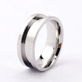 Polished Flat Edge Stainless Steel Ring Blanks Poya Custom Laser Logo 8mm Trendy Opp Bag Geometric Wedding Bands or Rings CN;GUA