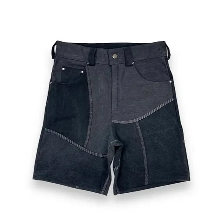 OEM Quality Men's Solid Pattern Acid Wash Denim Cargo Shorts 100% Cotton Casual Style Knee Length Jean Shorts Digital Printing