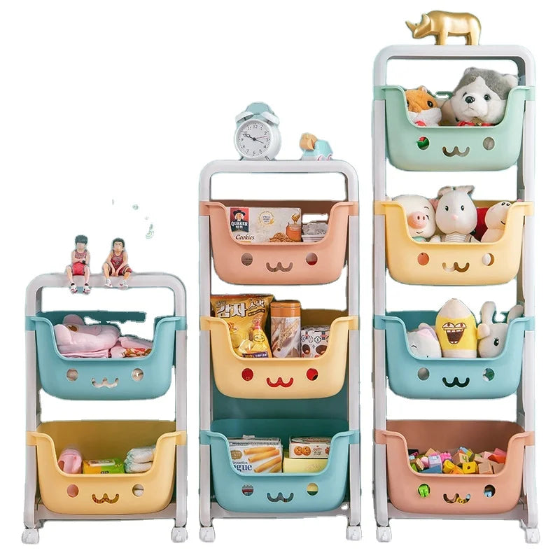Hot Sale Children Toys Storage Rack Snacks Books Household Organizers Bedroom Living Room Storage Shelf Rack
