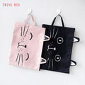 Cute Cat Zipper Canvas File Bag Student Stationery Cartoon test Paper Storage Bag Tote Bag A4 Document Storage Bag688
